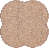 Zeller Kurken pannenonderzetters - 4x - rond - lichtbruin - D20 x H1 cm