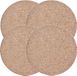 Zeller Kurken pannenonderzetters - 4x - rond - lichtbruin - D20 x H1 cm