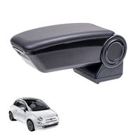 RATI ARMSTER 3 Armsteun compatibel voor FIAT 500 2016-2024 [zwart,vega leer] retrofit middenarmsteun met opbergvak