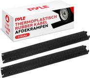 Pyle Dubbele Rubber Kabelgoot 80 Inch – Sterke 1-Kanaals Kabel- en Slangbeschermer voor Vloer of Oprit (2 Stuks)