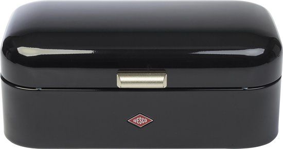 Wesco Broodtrommel - Rechthoekig - Zwart Staal - 42 x 22 x 17 cm