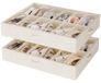 Boîte de rangement de chaussures sous le lit - Avec couvercle - 76 x 72 x 13,5 cm - Beige - 2 pièces