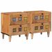 vidaXL Nachtkastje 2 stuks Naturel Massief Mangohout 40 x 33 x 46 cm