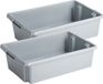 Sunware Nesta - 2x - Plastique - 30 Litres - Gris clair - 59 x 39 x 17 cm - Empilable