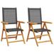 VidaXL Tuinstoel Terras Acaciahout, Polyrattan Zwart