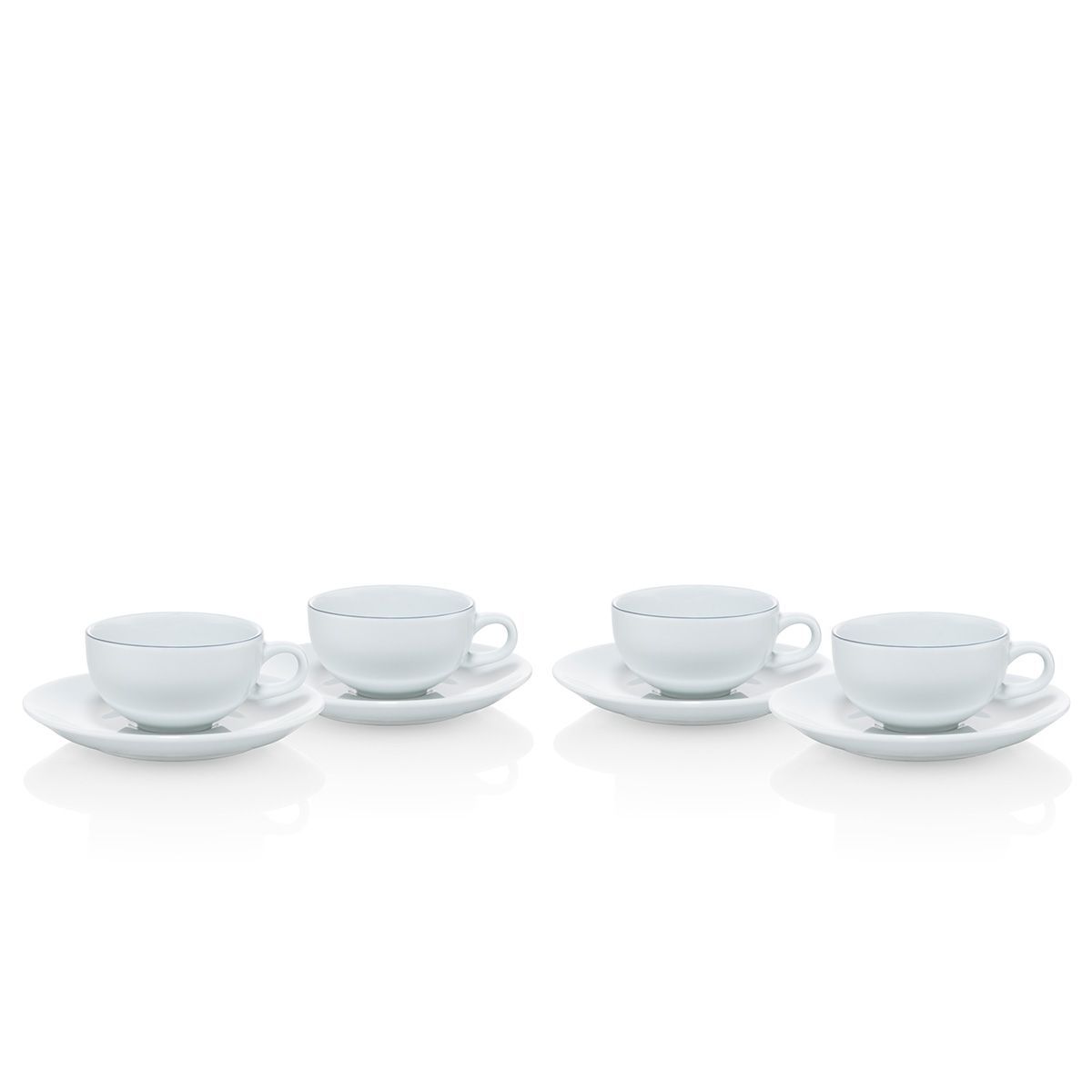 Bodum Blå - Kopjes - Wit - Porselein - Set van 4 - Vaatwasserbestendig & Magnetronbestendig