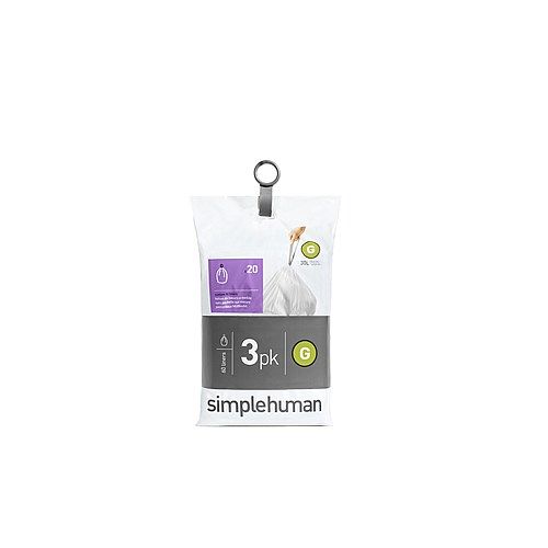 simplehuman Afvalzakken Code G - Pocket Liners - 30 liter - Set van 3x20 Stuks