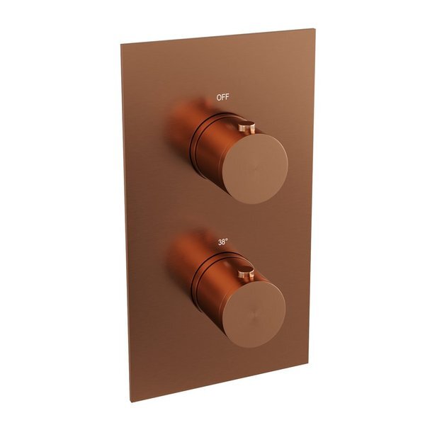 Brauer copper edition Complete Inbouwthermostaat 2-weg met omstel Koper Geborsteld 5-GK-5100