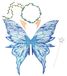 Ailes de chauve-souris pour adultes - Set de cosplay - 80 x 75 cm - Bandes élastiques - Couronne de fleurs - Baguette magique - Tulle - Bleu