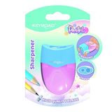 KEYROAD Kunststof puntenslijper, 8 mm en 11 mm, ergonomische vorm, voor kinderen, scholieren en volwassenen, voor thuis, kleuterschool, school en universiteit, kleurenmix: pastel, willekeurige