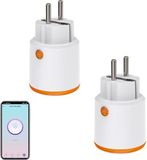 Merkloos Smart Power Plugs - Slimme Zigbee stekker met meet- en timerfunctie - Tuya app bediening - Push melding - 16A - Compatibel met Alexa en Google Home - Verpakking van 2 stuks