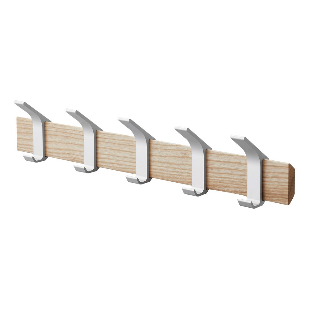 Yamazaki 4116 Wall-Mounted Coat Rack - 5 Hooks - Beige