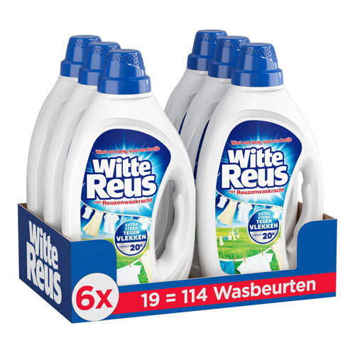 Witte Reus Witte Reus Gel - vloeibaar wasmiddel - Witte Was - voordeelverpakking - 6 x 19 wasbeurten - 114 wasbeurten