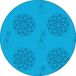 Bonateks, Ronde digitaal bedrukte muismat, antislip onderkant, voor kantoor en thuis, diameter: 22 cm