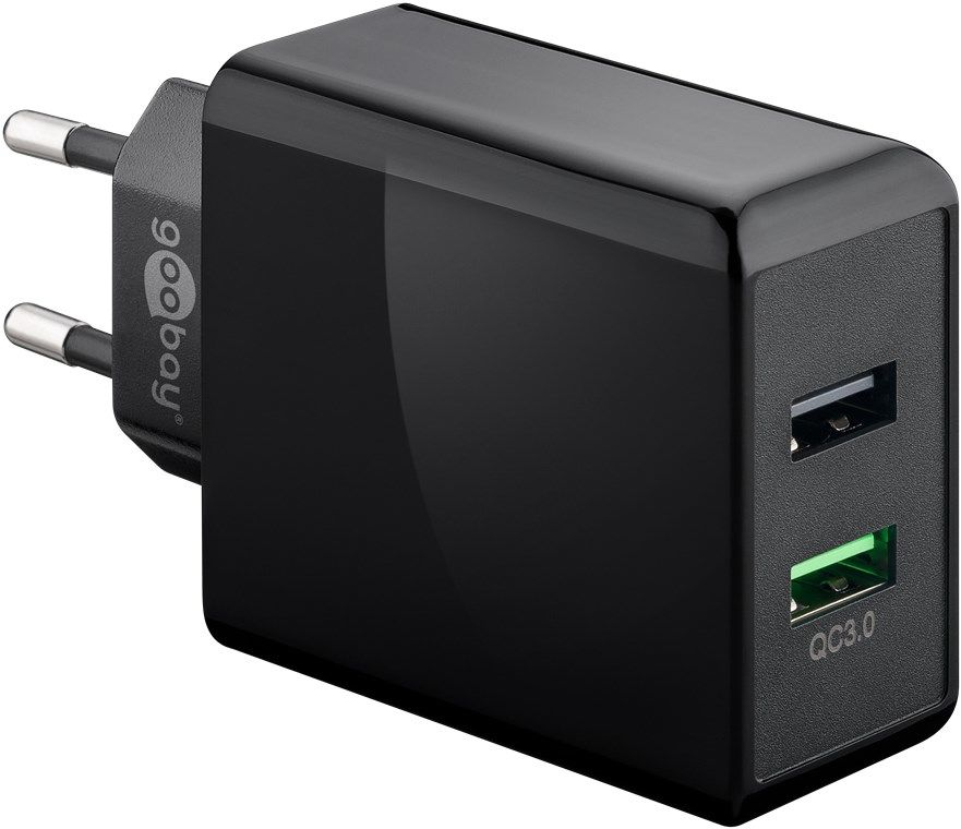 Goobay 44956 - USB Charger - 2x USB - Quick Charge 3.0 - Black
