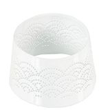 SPAAS Wit kapje voor kaars in laag glas - Lace
