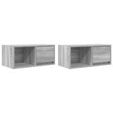 vidaXL Tv-meubelen 2 stuks 60x31x25,5 cm bewerkt hout grijs sonoma eiken