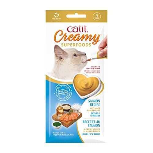 Catit Creamy Superfood Lekpasta voor katten met zalm, quinoa & spirulina