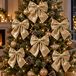 Decoris Kerst strik - champagne - 20 x 24 cm