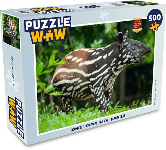 MuchoWow Puzzel Jonge tapir in de jungle - Legpuzzel - Puzzel 500 stukjes