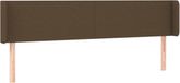 vidaXL Hoofdbord - Stof - Donkerbruin - 183x16x78/88 cm