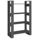 VidaXL Boekenkast/kamerscherm 80x35x125 cm massief grenenhout grijs