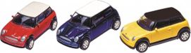 Goki Mini Cooper modelauto - 7 cm - schaal 1:60 - metaal - speelgoedwagen Geel