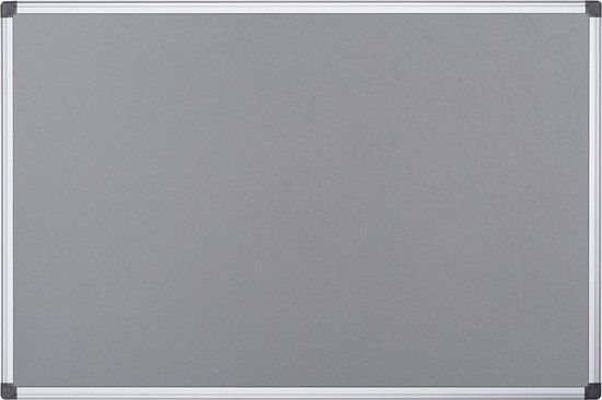 Q-CONNECT textielbord met aluminium frame 60 x 45 cm grijs