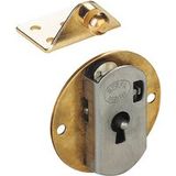 Serfa Serrure Ronde À Entailler 22 mm – Décor Poli – Ajustage S45 – Mécanisme Acier – Pour Abattant, Fermeture 1 Tour