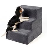 Relaxdays Hondentrap - 3 treden - 36,5 x 35 x 45 cm - grijs