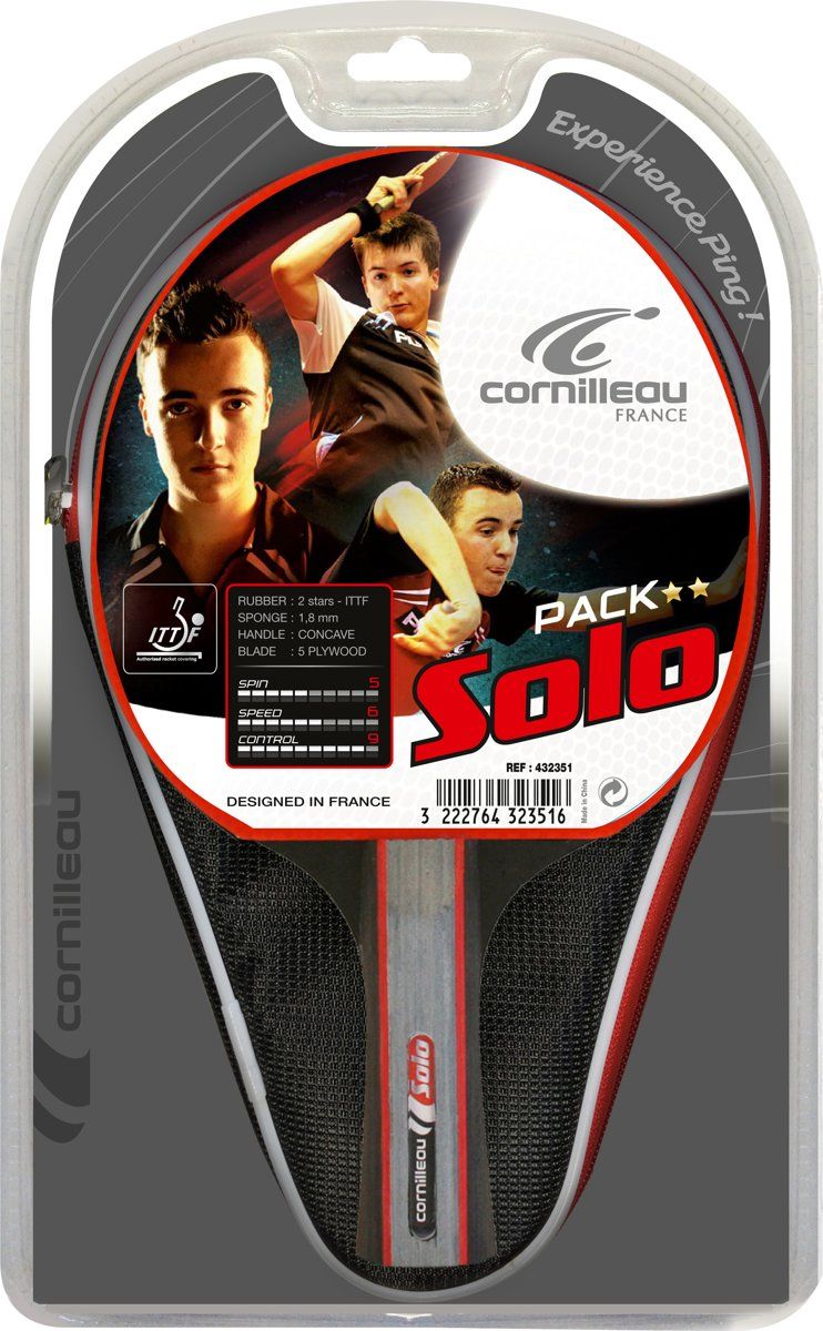 Cornilleau Tafeltennis Bat Sport Pack Solo Rood