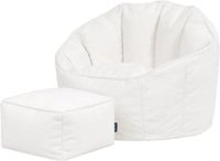 Icon - Sirena Zitzak Fauteuil met Poef - Boucle - Crème