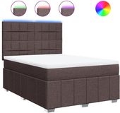 vidaXL Boxspringbed met matras, donkerbruin, 160x200 cm, gestoffeerd