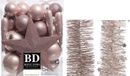 Decoris Kerstversiering 35-delig - kunststof kerstballen 5-6-8 cm - ster piek - folieslingers - lichtroze
