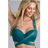 Marlies Dekkers Cache Coeur Quetzal Green Plunge Balconnet Bikini Top Taille: 70E