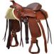 13", Nero: Sella Western Pony Completa Di Sottopancia, Cuoio Ingrassato, Lavorazione Flower, Seggio Scamosciato