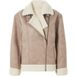 ESMARA Manteau lammy en similicuir pour femme (Beige, M (40/42))