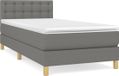 vidaXL Boxspring met matras stof donkergrijs 80x200 cm