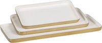 Snackdienblad Bol Snackdienblad 47 x 20,5 x 2 cm Gouden Wit Ijzer 3 Onderdelen