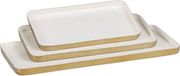 Snackdienblad Bol Snackdienblad 47 x 20,5 x 2 cm Gouden Wit Ijzer 3 Onderdelen