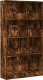 vidaXL Boekenkast 80x24x143 cm bewerkt hout gerookt eikenkleurig