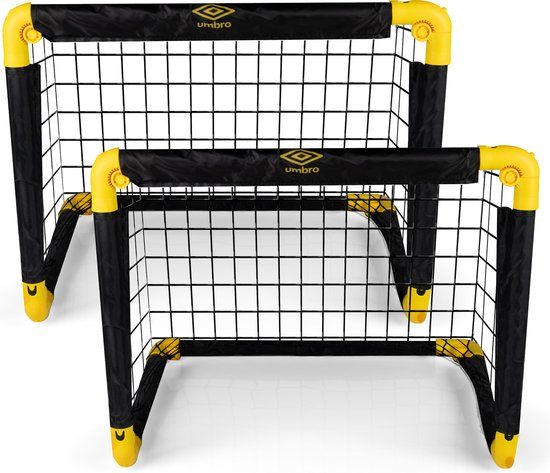 Umbro Voetbaldoel - Set van 2 - Opvouwbaar - 50 x 44 x 44 cm - Zwart/Geel