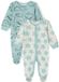 Minoti baby pyjama onesie jongens met dinosaurusprint - met voetjes - Groen - Maat 74