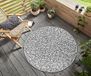 Hanse Home Twig Vloerkleed voor binnen en buiten, rond, outdoortapijt, takpatroon, weerbestendig en waterdicht, plat weefsel, buitentapijt voor woonkamer, hal, terras, tuin, balkon, crèmezwart, 160 cm