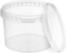 BenBow Seau avec couvercle et poignée 0,5L Quantité : 5 pcs, Transparent BSR, Étanche à l'air, Conforme aux normes alimentaires, BRC, Anti-fuite