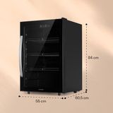 Klarstein Beersafe Drankkoelkast, 147 l, koelkast met glazen deur, ledverlichting, afneembare metalen planken, stil, voor dranken en blikjes