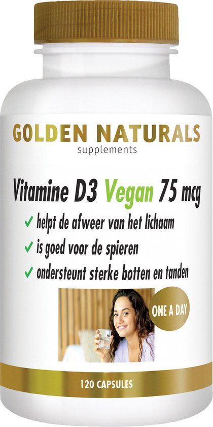 Golden Naturals Vitamine D3 Vegan 75 mcg - 120 Vegicapsules