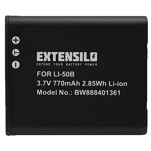 EXTENSILO Batterij compatibel met Ricoh CX3, CX4, CX5, CX6, PX, GR III, G900, G900SE, WG-6 camera (770mAh, 3,7 V, Li-Ion)