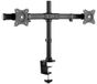 RICOO PC-houder 2 schermen 13-27 inch (33-69 cm) TS7811 draaibaar, kantelbaar, tafelbevestiging, meubelstandaard voor computer VESA 100 x 100, zwart