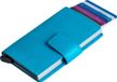 Figuretta Leren Cardprotector RFID Compact Creditcardhouder - Dames en Heren - Metallic Blauw